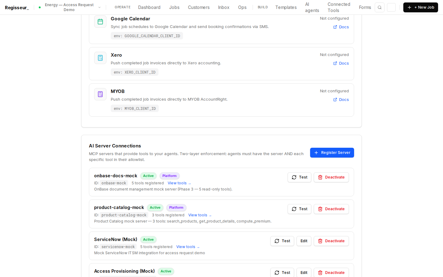 §2b — MCP Server Registry: servicenow-mock + access-provisioning-mock