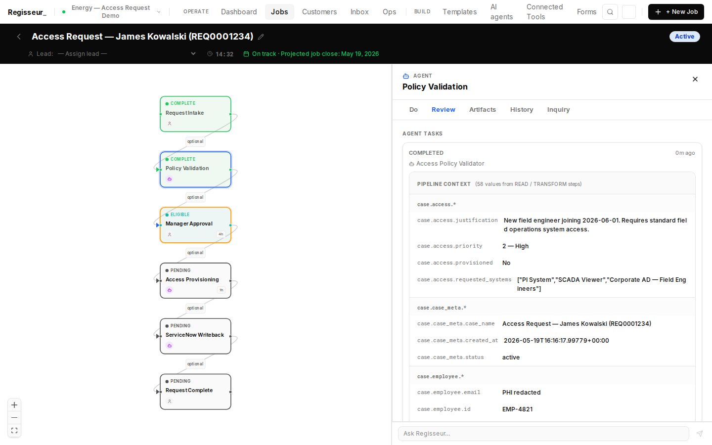 §4c — Policy Validation: pipeline trace with MCP tool calls