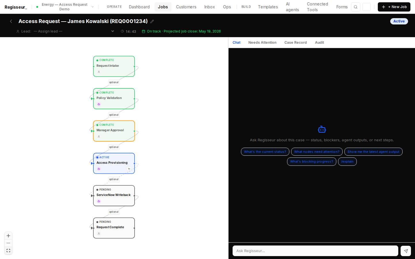 §5c — Manager Approval recorded: Access Provisioning agent queued