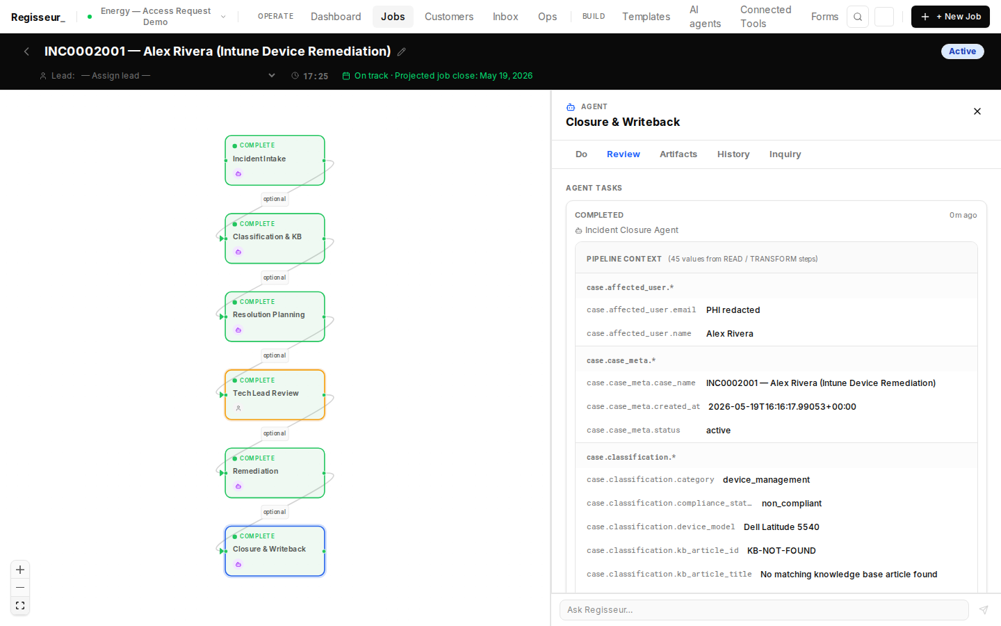 §8b — Closure pipeline trace: work note + INC resolved